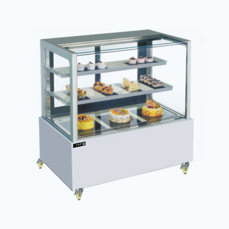 Ângulo reto /gabinete de exibição de bolo refrigerado curvo